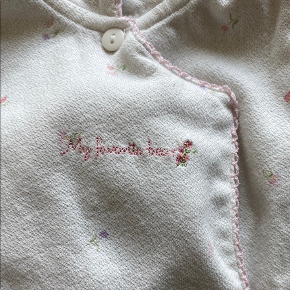 Disney Winnie the Pooh & Piglet Floral Scalloped Bear & Pig Embroidery Set 6-9M - Picture 3 of 10